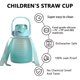 thumbnail image 5 of Btafrte 1300ml Pajita Big Belly Cup Color Degradado Plástico Cute Sports Kettle (Verde), 5 of 8
