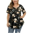 thumbnail image 2 of Puntoco Moda Mujer Tallas grandes Impresión Pachwork Manga corta O-cuello Casual tops Blusa Puntoco Puntoco-3351, 2 of 4