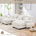 thumbnail image 5 of FFH Cloud Sofa Sectional, 133.8" Oversized 3 Seater Sofa for Living Room, Modern U Shaped Sofa with Deep Seat (Chenille White, 3 Seater with 2 Ottomans), 5 of 11