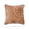 thumbnail image 2 of Creative Co-Op Stonewashed Cotton Velvet Pillow with Embroidery, Chambray Back and Eyelash Fringe, 2 of 10