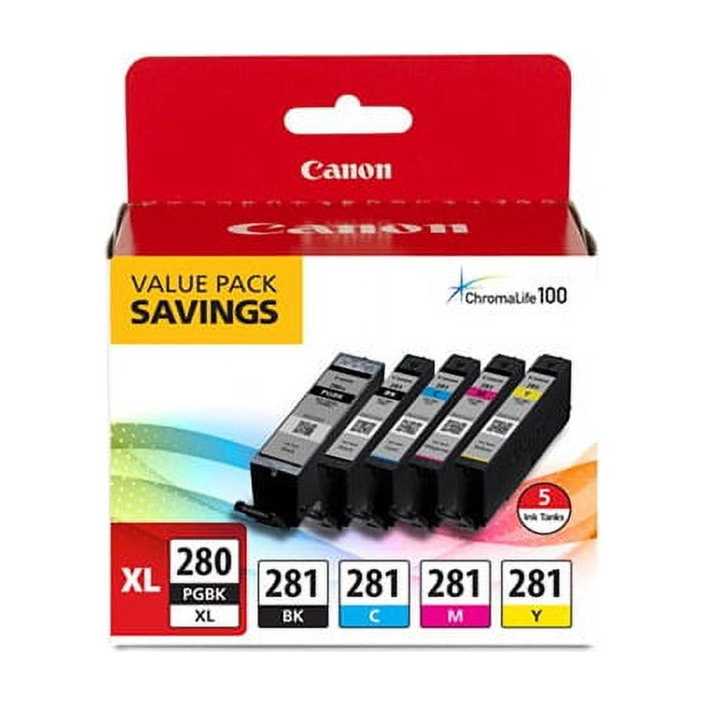 Canon CLI-281 XL BKCMY 4-Color Tank Value Pack for PIXMA