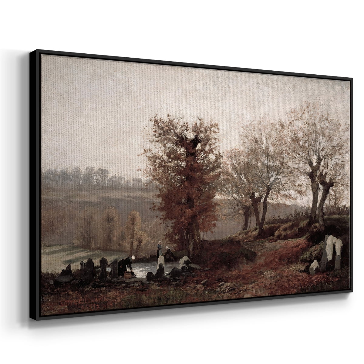 Vintage Landscape-CCCVIII By Wexford Home Framed in Black Wood Gallery Wrapped Canvas 17 in. x 25 in.
