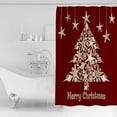 thumbnail image 2 of Polyester Fabric Red Christmas Tree Shower Curtain, Xmas Coastal Starfish Shell, Waterproof Bathtub Curtain Bathroom Decor Set with Hooks 66 x 72 Inches,, 2 of 6