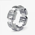 thumbnail image 2 of APIPEE Mens Titanium Ring Wedding Band Cubic Zirconia Accessories Punk Style Ring With Gift Box, 2 of 8