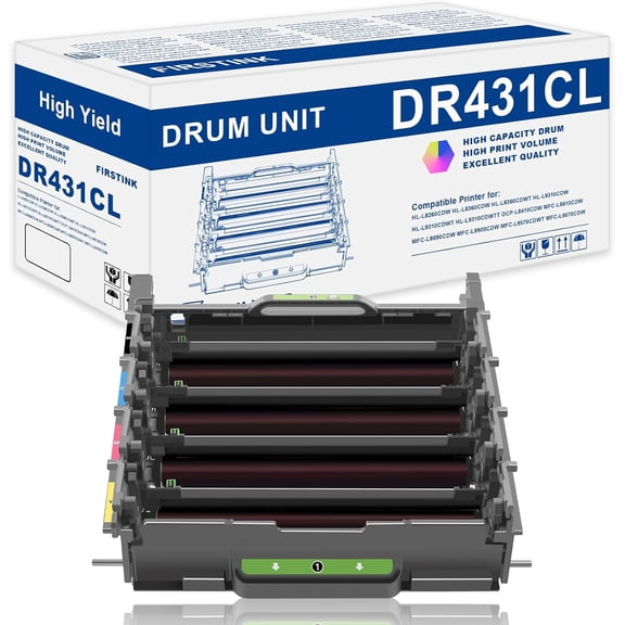 DR431CL DR-431CL Drum Unit High Yield Replacement for HL-L8260CDN HL-L8260CDW HL-L8360CDW HL-L9310CDW MFC-L8610CDW MFC-L8900CDW MFC-L8905CDW MFC-L9570CDW Printer