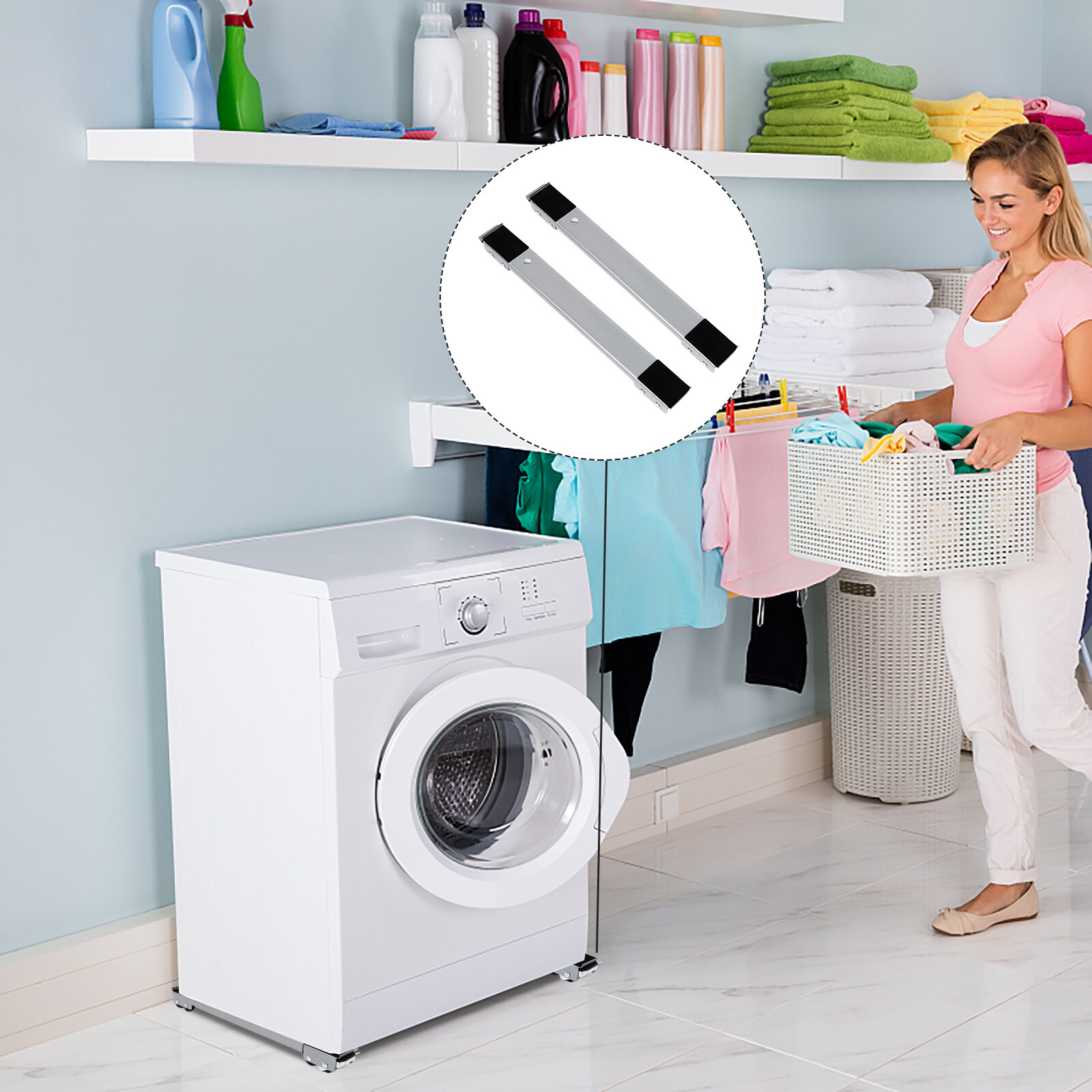  Lidengdeng Adjustable Mobile Washing Machine Stand