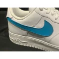 thumbnail image 3 of Ni&ke Air Force 1 Low (Blue Turquoise Custom Painted Swoosh) Men’s Size 11, 3 of 6