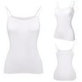 thumbnail image 6 of JULMCOMO White Tank Tops with Built In Bras Shelf Bra Camisoles Adjustable Spaghetti Strap Tank Tops Yoga Workout Plus Size Padded Undershirts XL, 6 of 7