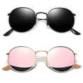 thumbnail image 1 of Gafas de sol Joopin Polarizadas Redondas de Metal UV400 Negro/Rosa, 1 of 6