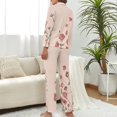 thumbnail image 2 of Rose Pattern Women's Long Sleeve Flannel Pajama Set Sleepwear S, 2 of 5
