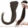 thumbnail image 4 of Benehair Clip in 100% Human Hair Extensions Full Head Straight Remy Hair 8pcs For Women Brown Soft US, 4 of 12