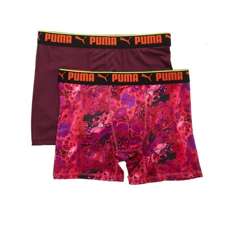 

Men s Puma 151153 Sportstyle Boxer Brief - 2 Pack (Red Oil Paint/Grape S)