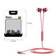 thumbnail image 1 of L-shaped 3.5mm Headphones 90 Degree Right Angle Plug Stereo Bass Headset Wire Control In-ear Earbuds Red, 1 of 5