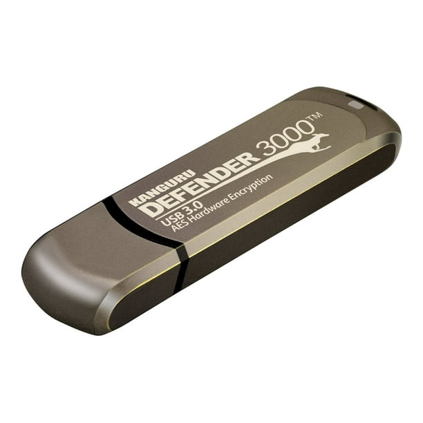 Kanguru Encrypted 3000 Defender - Clé USB - Encrypted - 128 GB - USB 3.2 Gen 1 - FIPS 140-2 Niveau 3 - Compatible TAA