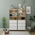 thumbnail image 3 of Spaco 6-Shelf Moline Standard Storage Cabinet Bookcase, White Bookshelf with 3 Drawers, 3 of 9