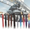 thumbnail image 3 of Helmet Braid Pigtails Realistic Removable Gradient Women Motorcycle Helmet Dirty Braid Cycling Equipment, 3 of 7
