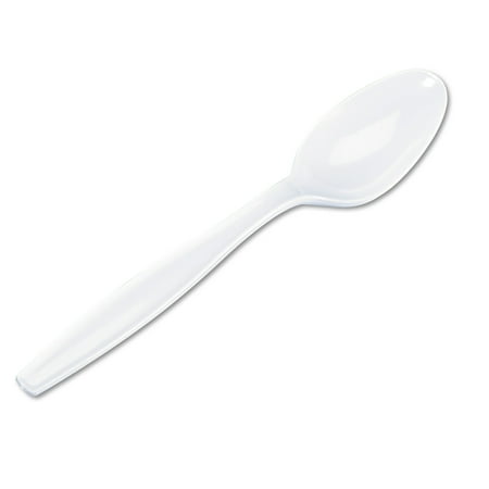 Dixie Plastic Cutlery Heavyweight Teaspoons, White, 1000-Pack