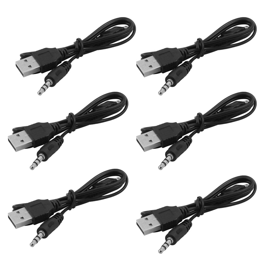 PC Phone Mini USB Male to Male USB 2.0 Port 3.5mm Audio Plug Adapter