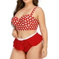 thumbnail image 4 of YWDJ Clearance Womens Swimsuits 2 Piece Bikini Plus Size Large Bust Retro Polka Dot Tummy Control Swimsuits for Women Plus Size Bathing Suit for Women Bathing Suit for Women Tummy Control 40-Red L, 4 of 7