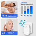 thumbnail image 5 of Self-generating wireless doorbell 150 meters IPX4 waterproof electronic chime, 1 plug-in bell receiver with 1 kinetic transmitter, 38 melodies at 4 vo, 5 of 5