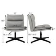 thumbnail image 3 of Exlonjet Cross Legged Office Chair,Armless Desk Chair NO Wheels,Modern Swivel Vanity Chairs with Thickened Cushion,Wide Seat Task Computer Chair for Small Space (Gray), 3 of 8