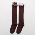 thumbnail image 1 of Lolita Gift Accessories Elastic Cosplay Costumes High Knee Socks Lace Ruffles Leg Streetwear Cotton Stockings COFFEE, 1 of 8
