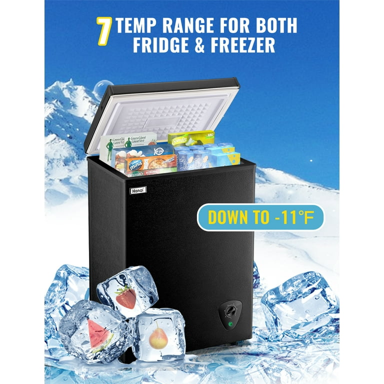 WANAI Chest Freezer, 3.5 Cubic Deep Freezer with Top Open Door and