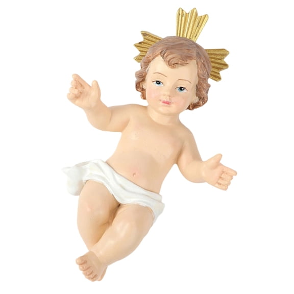 Gieenan Resin Baby Jesuses Christ in Manger Figurines Small Nativity Statue Ornament