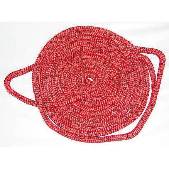 3/8 Inch x 15 Ft Red Double Braid Nylon Mooring and Docking Line for Boats
