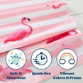 thumbnail image 6 of Great Bay Home Vibrant Prints Soft Cotton Beach Towel (30" x 60", Flamingos), 6 of 7