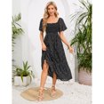 thumbnail image 2 of Yesfashion Maternity Dress Women's Summer Square Neck Smocked Maxi Dress Short Sleeve Pregnancy Dress, 2 of 5