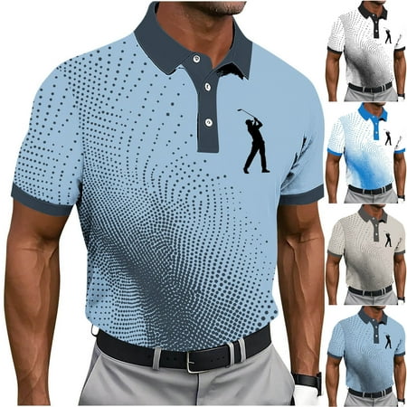 QIUOMBBP Loose Polos Shirts for Men Short Sleeve Lapel Collared Golf Tees Big and Tall Soft Comfy Sport Tops Beige XXXL