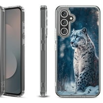 Shockproof Protective Phone Case Cover for Samsung Galaxy S25 FE, by OneToughShield - Snow Leopard