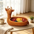 thumbnail image 5 of GOFLIC Faux Rattan Fruit Basket, Animal Shaped Storage Basket with Handle for Home Restaurant Shop, Christmas Party Gift Cute Rural Decor, 5 of 6