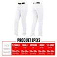 thumbnail image 2 of Franklin Sports Youth Baseball + Softball Pants - Kids Relaxed Pants - White - Youth Small, 2 of 10