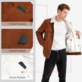 thumbnail image 5 of GINGTTO Men's Corduroy Fleece Lined Trucker Sherpa Winter Jacket for Cold Weather, 5 of 7