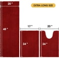 thumbnail image 3 of HAKUNA Upgrade Extra Large Red Bathroom Rug Set 3 Pieces Ultra Soft, Thick Absorbent Bath Mats, Non Slip Chenille Toilet Mat for Bathroom, Bedroom, Kitchen, 3 of 8