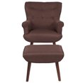 thumbnail image 4 of Flash Furniture Bayton Upholstered Wingback Chair with Ottoman in Brown Fabric, 4 of 5