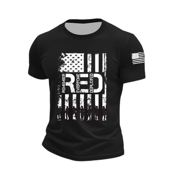 CONZONE Mens Tshirts Short Sleeve Patriotic T-Shirts for Men Casual Remember Veteran Letter Graphic Crew Neck Lightweight Tees Cozy Summer Tops