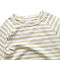thumbnail image 4 of YDFCWXW Little Kids Striped T-Shirt Boys Girls Short Sleeve Cotton Tee Tops Toddler Raglan Sleeve Crewneck Shirt (Khaki, 3-4 Years), 4 of 6