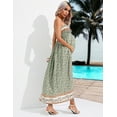thumbnail image 6 of HYwys Women s Maternity Dresses Boho Strapless Summer Casual Floral Maxi Dress Light Green M, 6 of 7