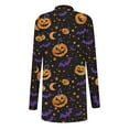 thumbnail image 5 of Ounisa Women's Knitting Cardigan Thanksgiving Halloween Cat Pumpkin Ancient Castle Bat Moon Gradient Printed Long Sleeve Casual Tops Cardigan Outerwear Coat Jacket, 5 of 6