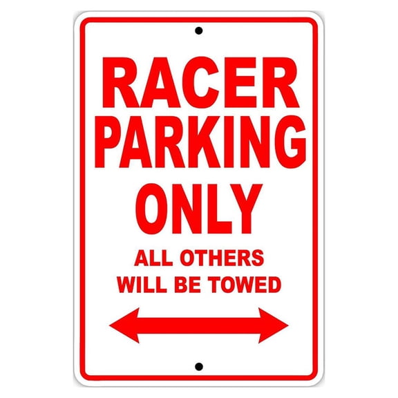 Racer Car Nascar Parking Only Gift Decor Novelty Garage Metal Aluminum 8"x12" Sign