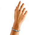 thumbnail image 4 of Sterling Silver Sleeping Beauty Turquoise Flower Concha Cuff Bracelet, Sizes Small to Large, 4 of 10