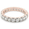 thumbnail image 3 of 1 3/5 ct. t.w Round Cut Lab Created Moissanite Diamond Full Eternity Stackable Wedding Band Ring For Women In 10K Solid Rose Gold (G-H Color, VVS1 Clarity, 1.60 Cttw)-5.5, 3 of 7