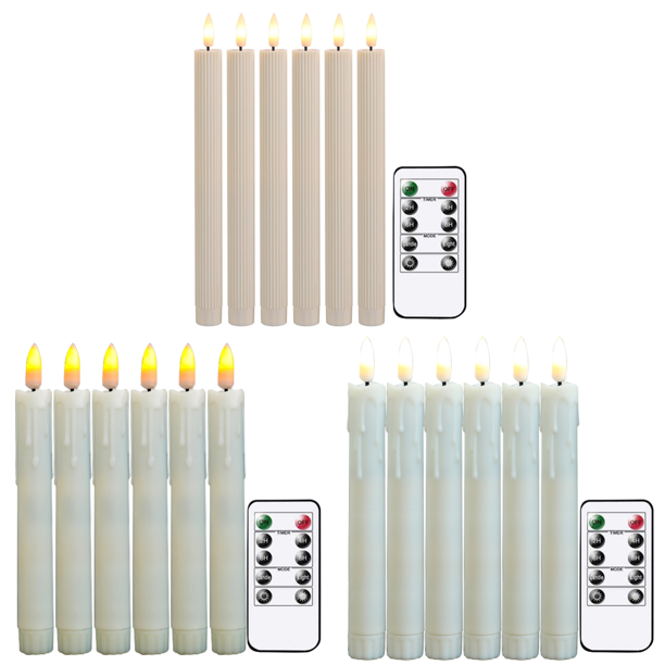 Vela Electrónica LED Sin Llama Té Parpadeante Remota (17 5 Cm) Color Blanco 6 Uds.