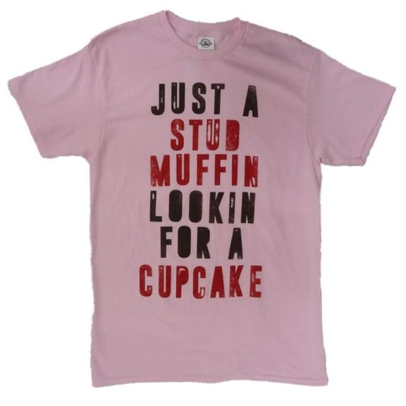 Mens Pink Just A Stud Muffin Looking For A Cupcake T-Shirt XL