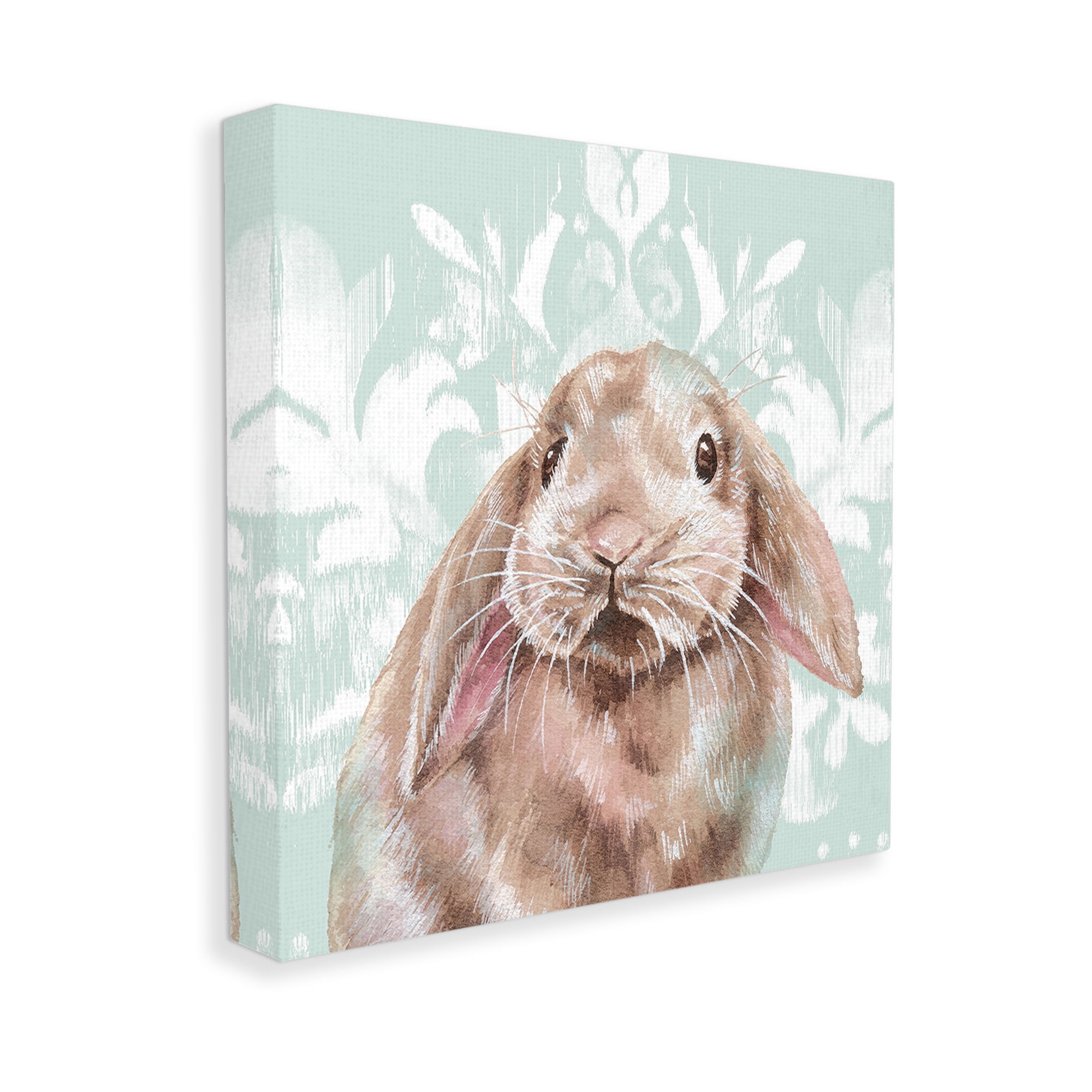 Stupell Industries Bunny with Floral Pattern Animals & Insects Painting Gallery Wrapped Canvas Art Print Wall Art, 30 x 30