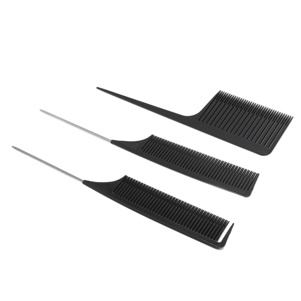 Peine Para Seccionar Resaltado, Herramientas Profesionales Para Teñir El Cabello, Peine Para Seccionar, Puntiaguda, Redondo Brillante, 3 Piezas Para Cortes De Pelo