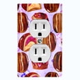 thumbnail image 1 of Metal Light Switch Wall Plate Outlet Cover (Coffee Mocha Candy Bean Toffee Swirl Purple Heart - Single Duplex), 1 of 2